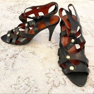 MRKT Strappy Black Leather Heels Size 39